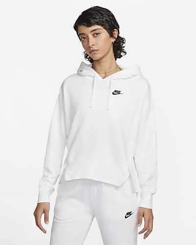 Femmes Blanc à capuche sweat-shirts. Nike