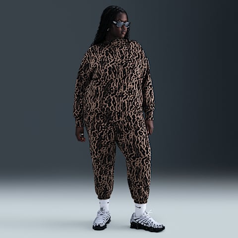 Nike Sportswear Phoenix Fleece Women's High-Waisted Oversized Printed Sweatpants (Plus Size)