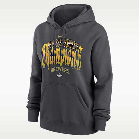 Nike Milwaukee Brewers 2026 World Series Champions Logo Home Plate Women's Nike MLB Pullover Hoodie