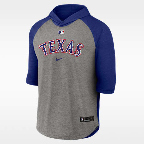 Nike Texas Rangers Authentic Collection Flux Men's Nike Dri-FIT MLB 3/4-Sleeve Hooded T-Shirt