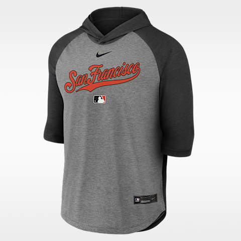 Nike San Francisco Giants Authentic Collection Flux Men's Nike Dri-FIT MLB 3/4-Sleeve Hooded T-Shirt