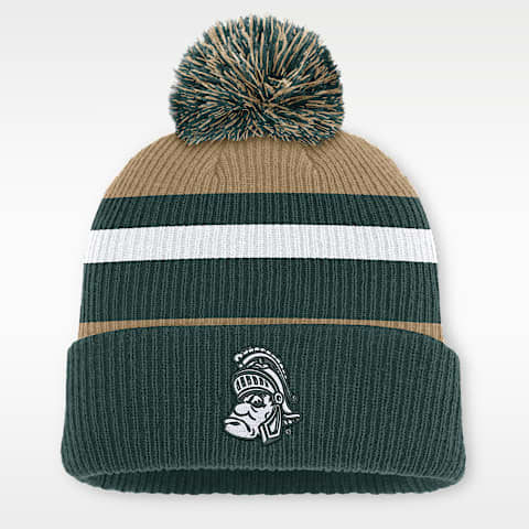 Nike Michigan State Legacy Striped Men's Nike College Cuffed Pom Beanie