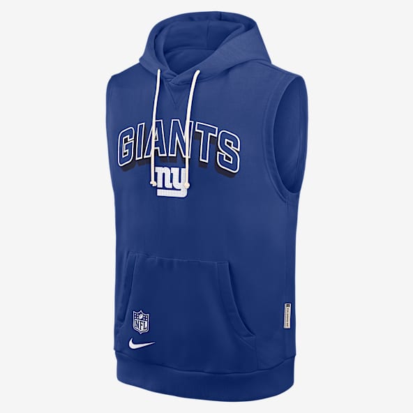 New York Giants Sideline Sudadera con gorro sin cierre sin mangas Nike Dri-FIT de la NFL para hombre