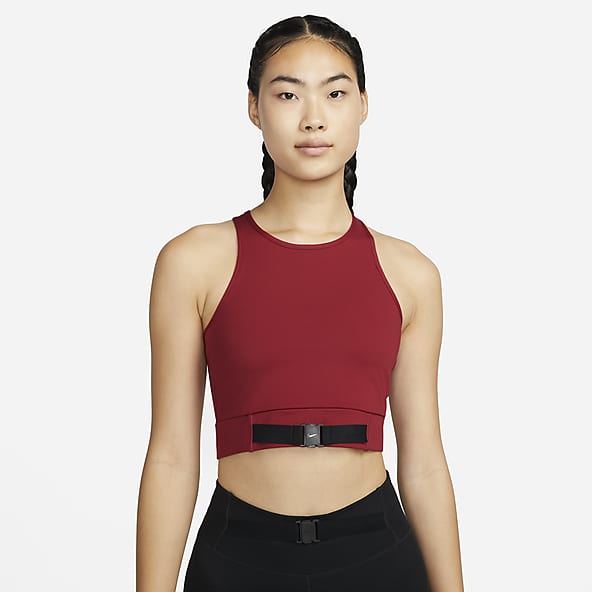 Nike crop top red outlet