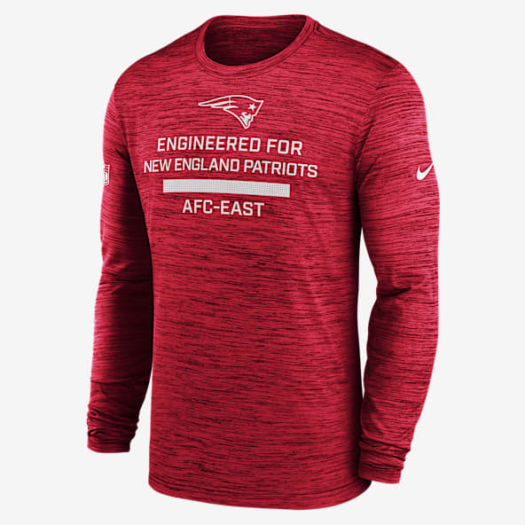 New England Patriots Sideline Team Issue Velocity Men's Nike Dri-FIT NFL Long-Sleeve T-Shirt