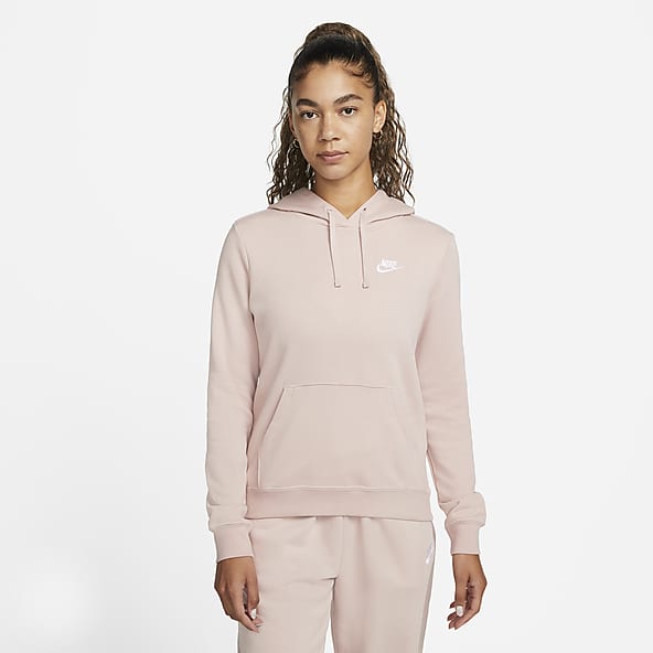 pink nike club hoodie