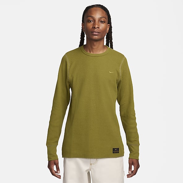 Nike Life Playera de manga larga y alta densidad con diseño tipo waffle para hombre