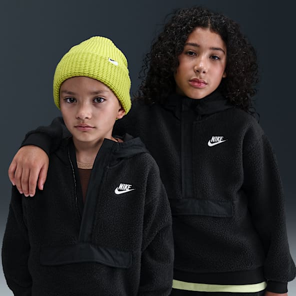 Nike Sportswear Club Fleece Huvtröja med kvartslång dragkedja för ungdom