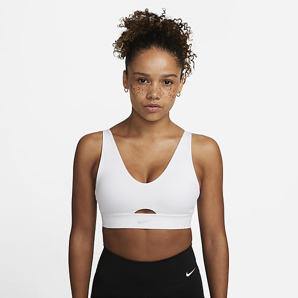 White Training & Gym Straight Back Sports Bras. Nike CA