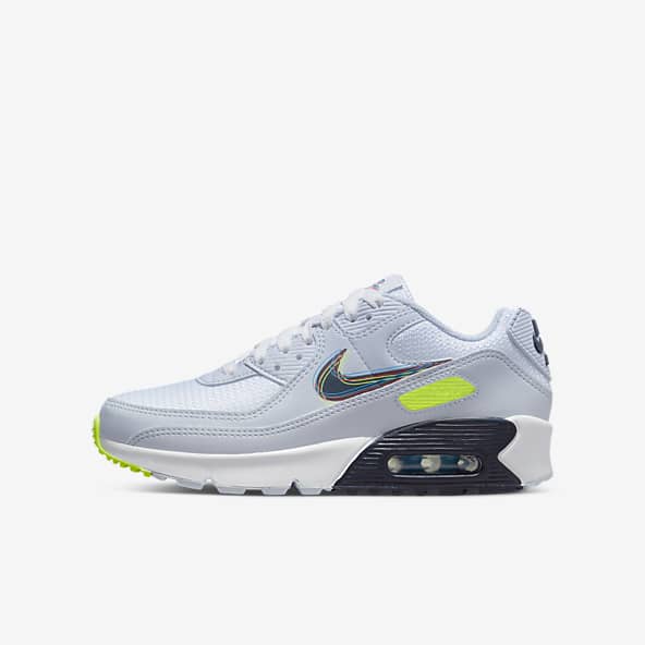 white and silver air max 90