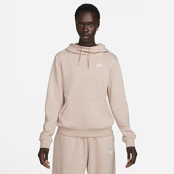 nike pink club hoodie