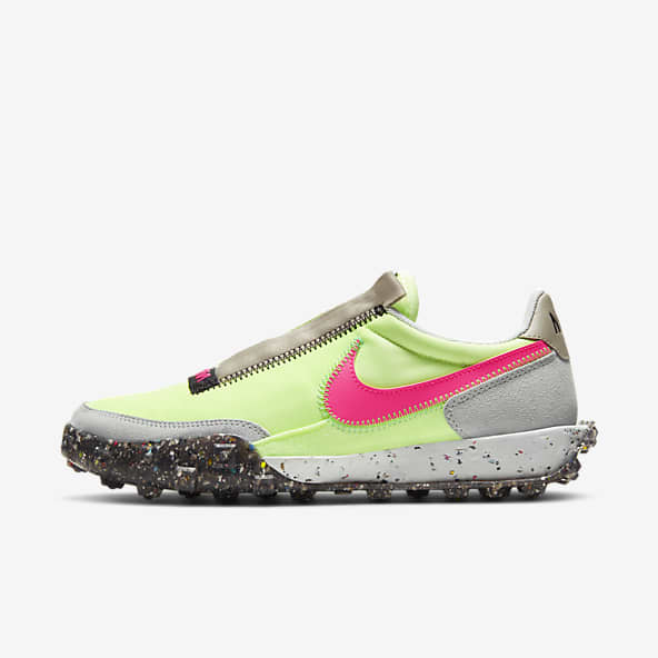 lime green and pink nike shoes