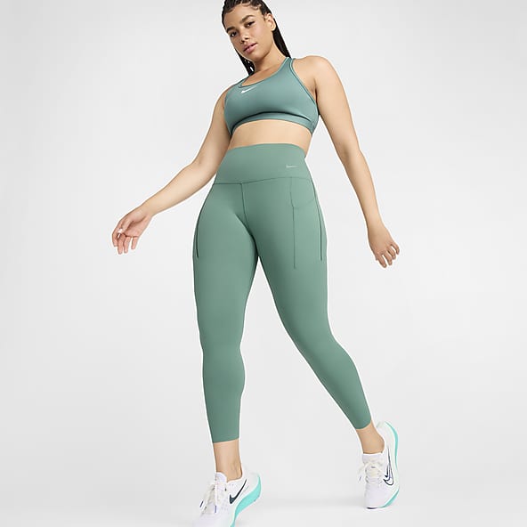 Nike Dri Fit low rise crop capri leggings black blue green mesh xs 19