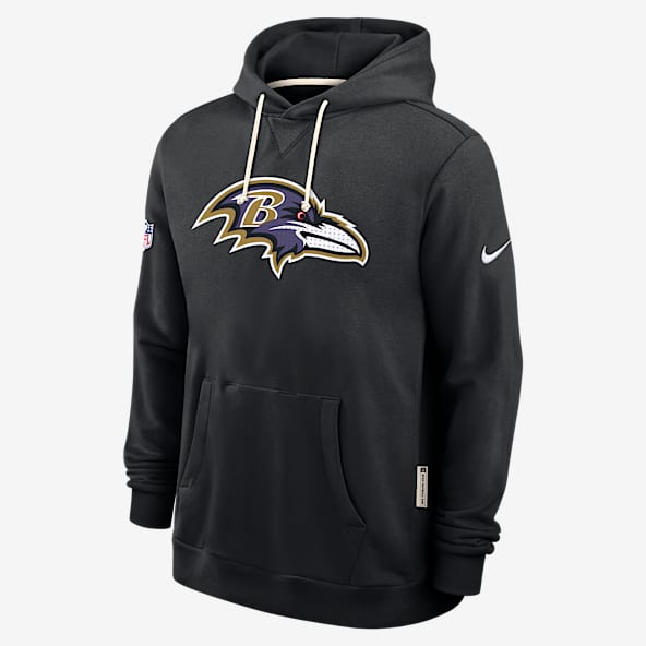 Baltimore Ravens Initial Home Sideline Sudadera con gorro sin cierre Nike Dri-FIT de la NFL para hombre