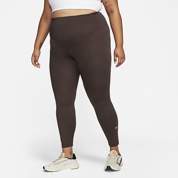 Nike Women's One Brown Multi Leopard Print HR Leggings (DM7274-256