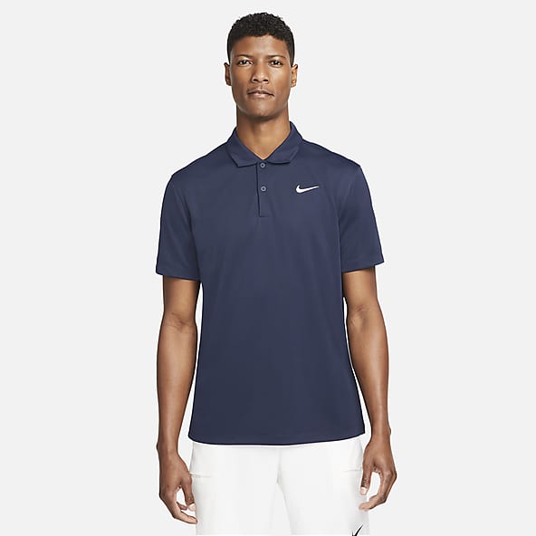 Blue nike polo hotsell shirt