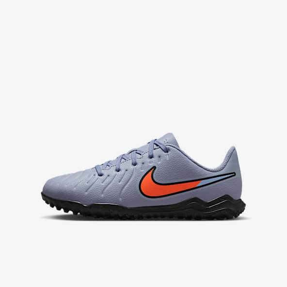 Nike Jr. Tiempo Legend 10 Club Tacos de fútbol para pasto sintético (turf) de corte low para niños de preescolar y grandes