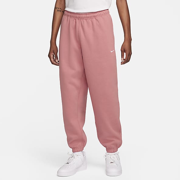 Sportswear Pink Fleece Joggers Sweatpants. 