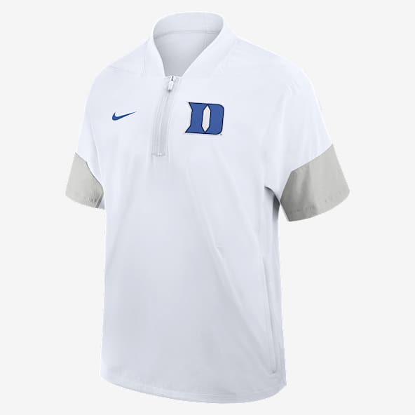 Duke Sideline Coach Men's Nike College 1/2-Zip Short-Sleeve Hooded Jacket