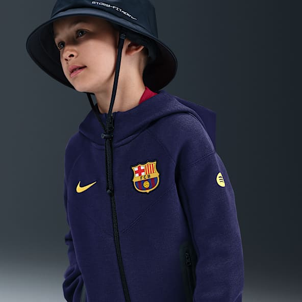 FC Barcelona Tech Sweat à capuche et zip en Fleece Nike Football pour ado (garçon)