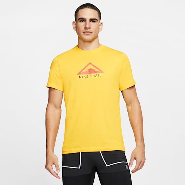 yellow nike running top