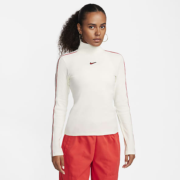 Nike Sportswear Women's Mock-Neck Short-Sleeve Terry Top.