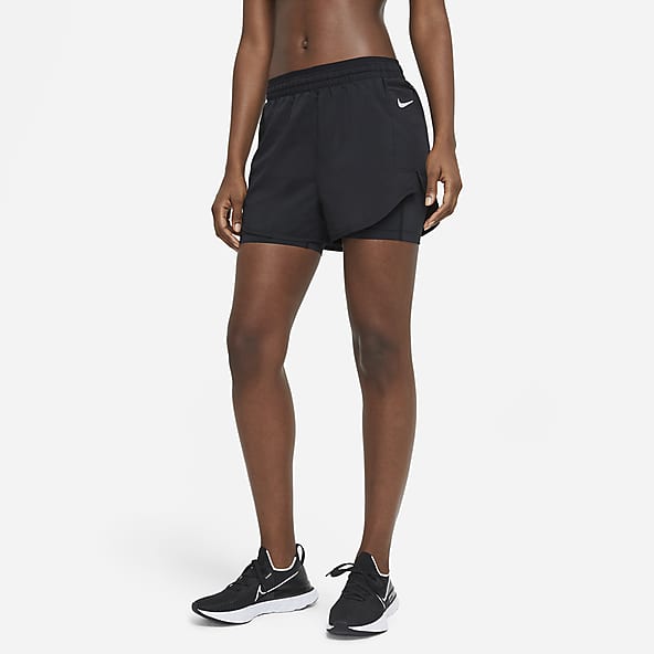 Nike Shorts Womens Large Green Yellow Dri Fit Lined Running Activewear Run
