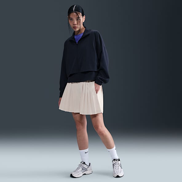 Nike 24.7 PerfectStretch กางเกงกระโปรงพลีททรงหลวมเอวสูงผู้หญิง Dri-FIT