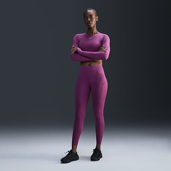 Nike Universa Leggings de tiro alto de sujeción media de 7/8 con bolsillos para mujer