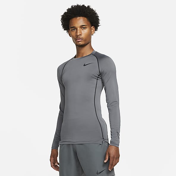 Hommes Gris Training et fitness Maillots manches longues. Nike FR