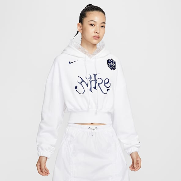 Nike Sportswear 女款寬短版毛圈布套頭連帽上衣