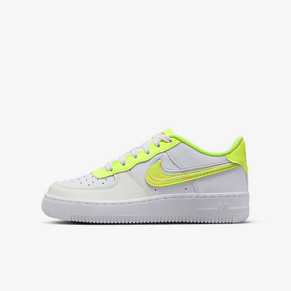 white and yellow air force 1 junior