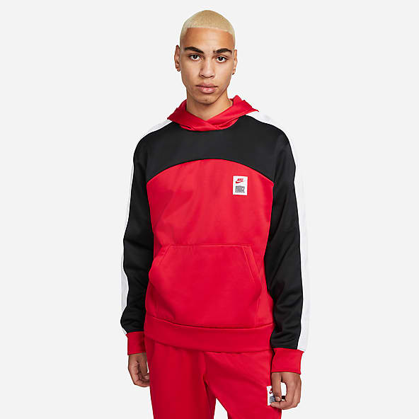 nike red and white hoodie