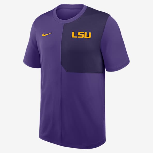 LSU Sideline Coach Playera universitaria Nike Dri-FIT para hombre