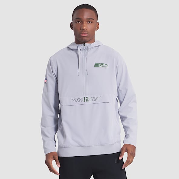 Seattle Seahawks Rivalries Collection Sideline Anorak Chamarra Nike de la NFL con gorro de medio cierre para hombre