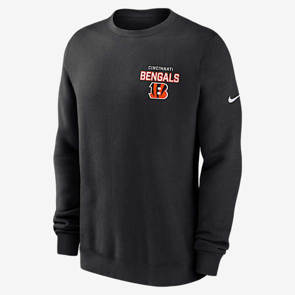 Cincinnati Bengals Draw Block Club Sudadera de cuello redondo sin cierre Nike de la NFL para hombre