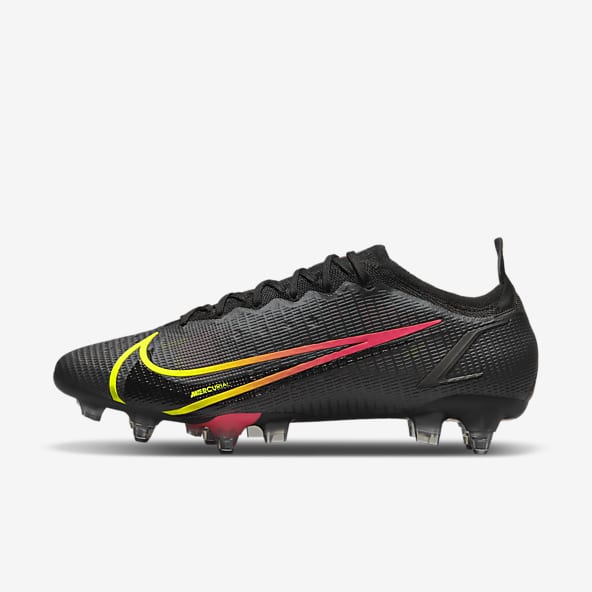 black nike football boots with gold tick