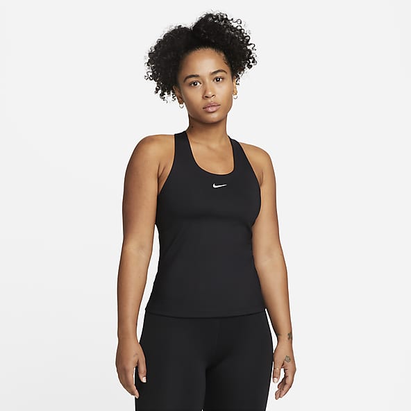 Nike Yoga NWT XL Women Black Tank Top Draw String Waist Shirt $40 #1059X