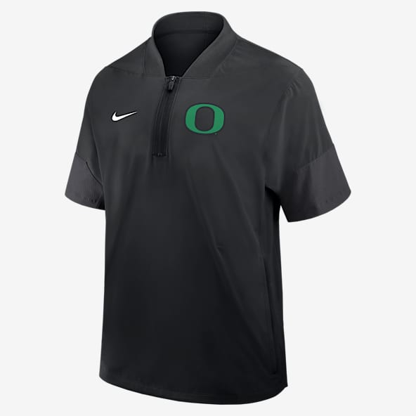 Oregon Sideline Coach Chamarra universitaria con gorro de medio cierre de manga larga Nike para hombre