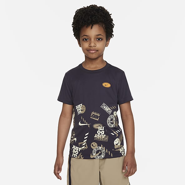 Nike Half Stamp Print Tee Little Kids' Dri-FIT T-Shirt