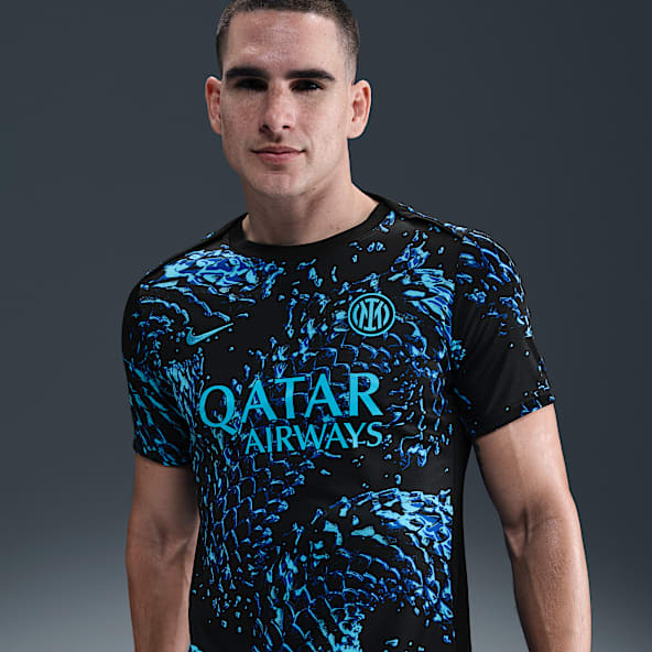 Inter Milan Academy Pro Nike Dri-FIT Maç Öncesi Kısa Kollu Erkek Futbol Üstü