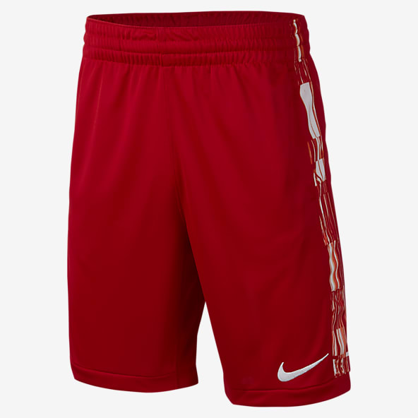 red nike football shorts