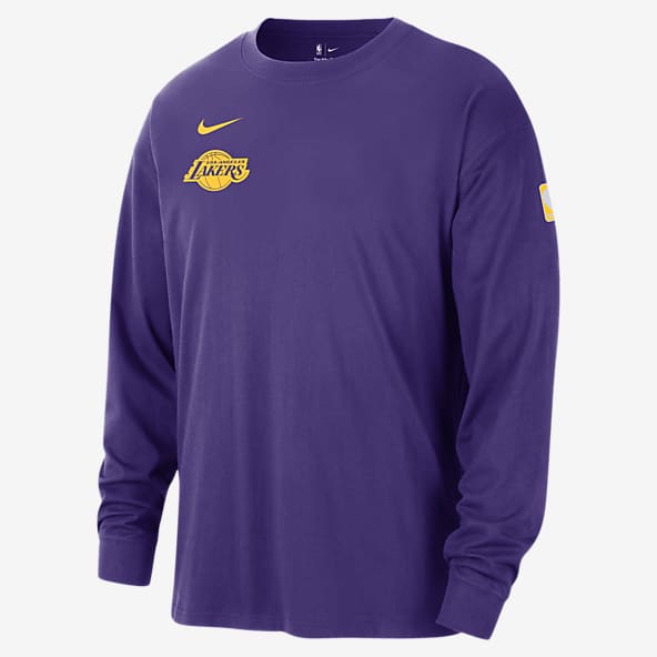 Los Angeles Lakers Courtside Nike NBA-Max90-T-Shirt mit langen Ärmeln für Herren