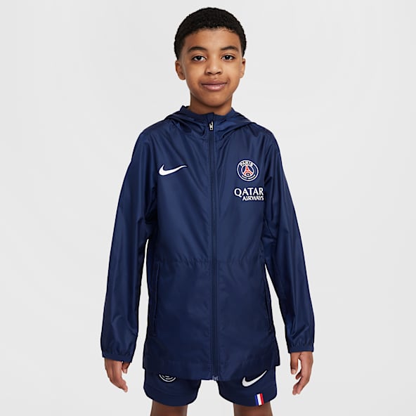 Paris Saint-Germain Academy Pro Fotbalová bunda Nike s kapucí do deště pro větší děti