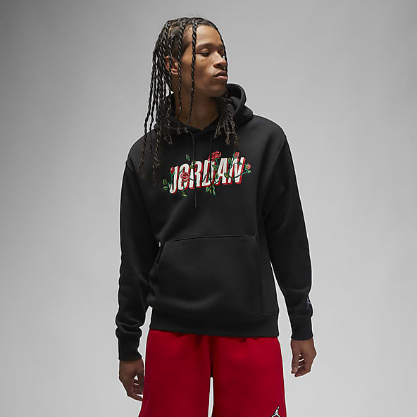 air jordan hoodie red and black