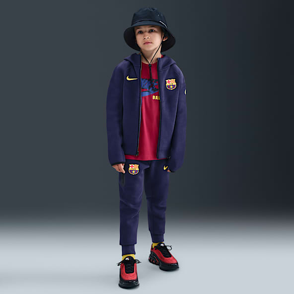 FC Barcelona Tech Flísové kalhoty Nike Football pro větší děti (chlapce)