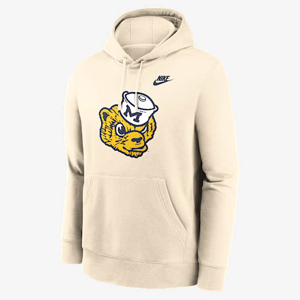 Michigan Wolverines Natural Vault Logo Men's Nike College Pullover Hoodie