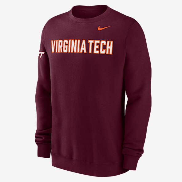 Virginia Tech Club Fleece Men's Nike College Crew-Neck Sweatshirt
