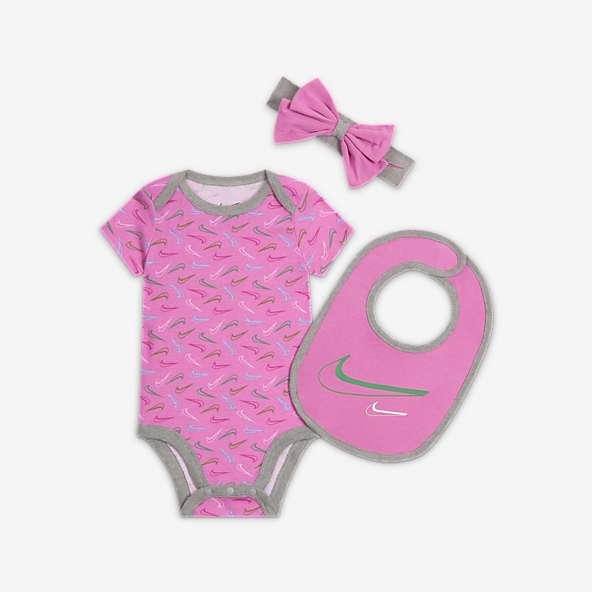 Baby Girls Cloud Bodysuits and Pants, 3 Piece Set