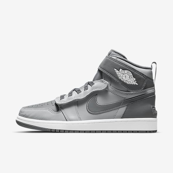 gray and white nike air